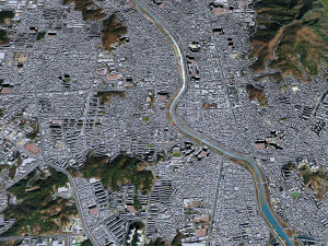 Cheongju downtown South Korea 7km 3D Model