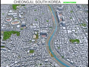 Cheongju downtown South Korea 7km 3Dモデル