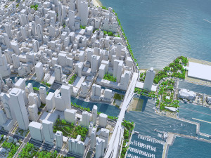 Chicago downtown city Illinois USA 8km 3D Model