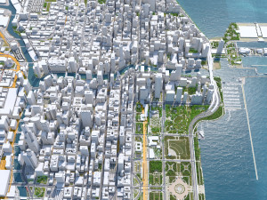 Chicago downtown city Illinois USA 8km Modelo 3D