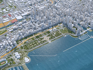 Chicago downtown city Illinois USA 8km Modelo 3D