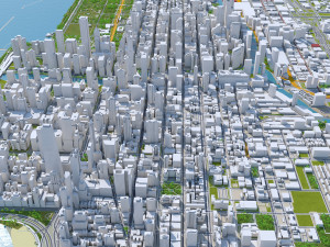 Chicago downtown city Illinois USA 8km Modelo 3D
