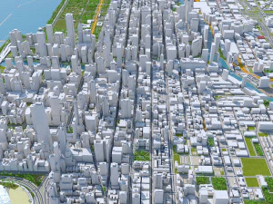 Chicago downtown city Illinois USA 8km 3D Model