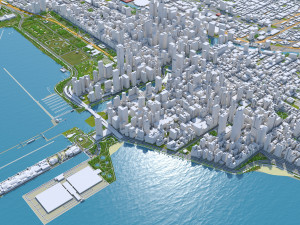 Chicago downtown city Illinois USA 8km Modelo 3D