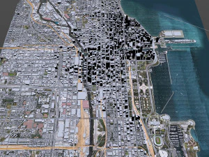 Chicago downtown city Illinois USA 8km 3D Model