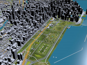 Chicago downtown city Illinois USA 8km Modelo 3D