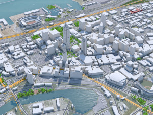 Cleveland downtown city Ohio USA 7km 3Dモデル