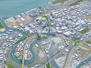 Cleveland downtown city Ohio USA 7km 3Dモデル