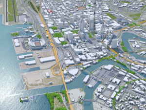 Cleveland downtown city Ohio USA 7km 3Dモデル