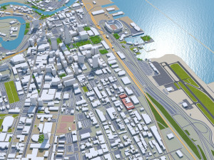Cleveland downtown city Ohio USA 7km 3Dモデル