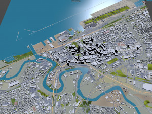 Cleveland downtown city Ohio USA 7km 3Dモデル