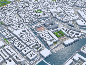Copenhagen downtown city Denmark 10km 3D मॉडल