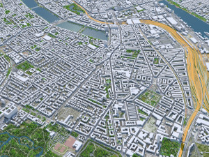 Copenhagen downtown city Denmark 10km 3D मॉडल