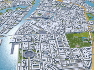 Copenhagen downtown city Denmark 10km 3D मॉडल