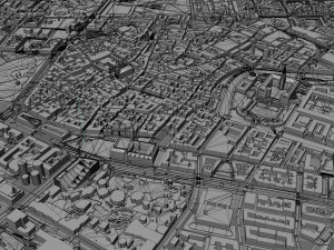 Copenhagen downtown city Denmark 10km 3D मॉडल