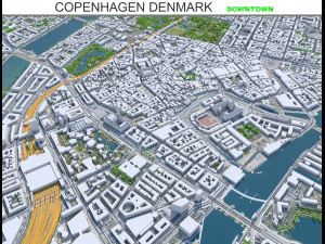 Копенгаген центр міста Данія 10 км 3D Модель