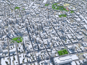 Curitiba downtown city Brazil 6km 3D Model