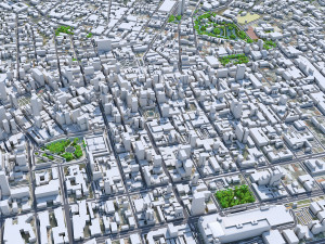 Curitiba downtown city Brazil 6km 3D 모델
