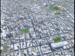 Curitiba downtown city Brazil 6km 3D 모델