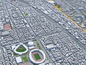 Daejeon downtown city South Korea 7km 3D Model