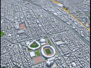 Daejeon downtown city South Korea 7km 3D 모델