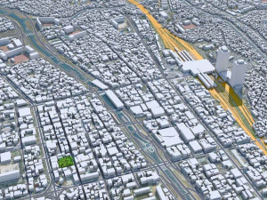 Daejeon downtown city South Korea 7km 3D Model