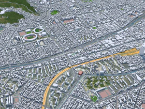 Daejeon downtown city South Korea 7km 3D Model