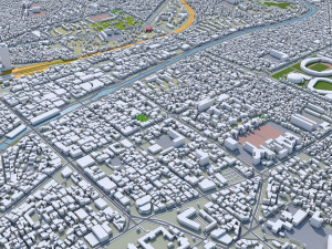 Daejeon downtown city South Korea 7km 3D 모델