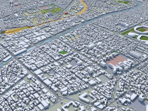 Daejeon downtown city South Korea 7km 3D Model