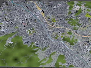 Daejeon downtown city South Korea 7km 3D Model