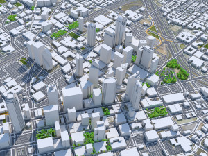 Dallas downtown city Texas 6km 3D Model
