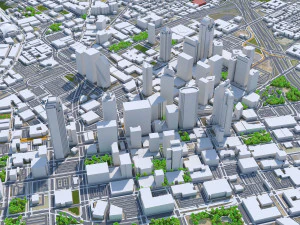 Dallas downtown city Texas 6km 3D Model