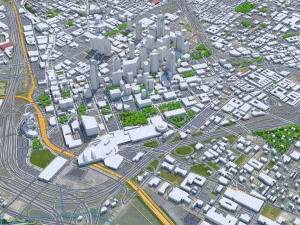 Dallas downtown city Texas 6km 3D Model