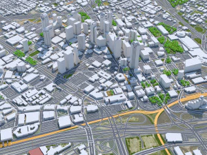 Dallas downtown city Texas 6km 3D Model