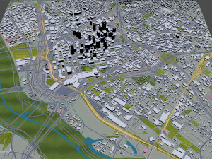 Dallas downtown city Texas 6km 3D Модель