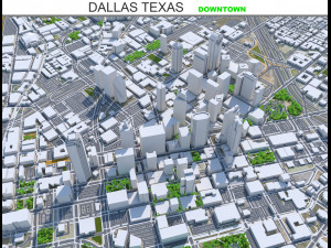 Dallas downtown city Texas 6km Model 3D