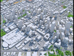 Denver downtown city Colorado USA 6km 3D Model