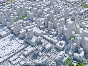 Denver downtown city Colorado USA 6km 3D Model