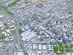 Denver downtown city Colorado USA 6km 3D Model