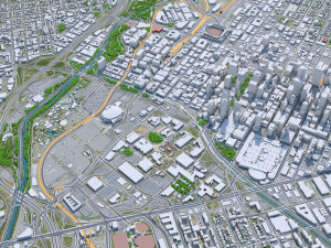 Denver downtown city Colorado USA 6km Modello 3D