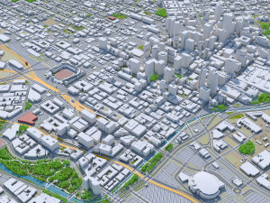 Denver downtown city Colorado USA 6km Modello 3D