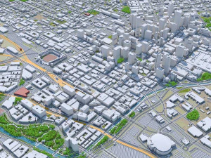 Denver downtown city Colorado USA 6km 3D Model