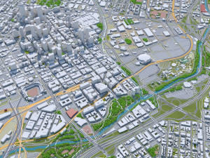 Denver downtown city Colorado USA 6km Modello 3D