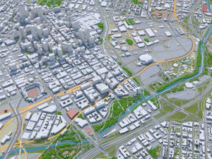 Denver downtown city Colorado USA 6km 3D Model