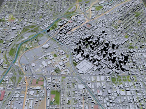 Denver downtown city Colorado USA 6km 3D Model