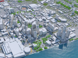 Detroit downtown city Michigan USA 6km 3D Model