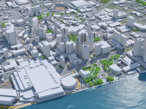 Detroit downtown city Michigan USA 6km 3D Model
