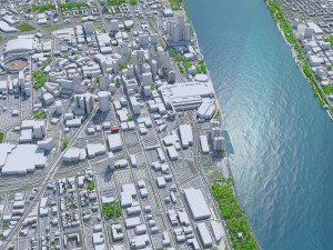 Detroit downtown city Michigan USA 6km Modelo 3D
