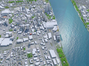 Detroit downtown city Michigan USA 6km 3D Model