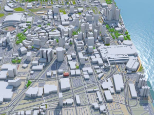 Detroit downtown city Michigan USA 6km 3D Model